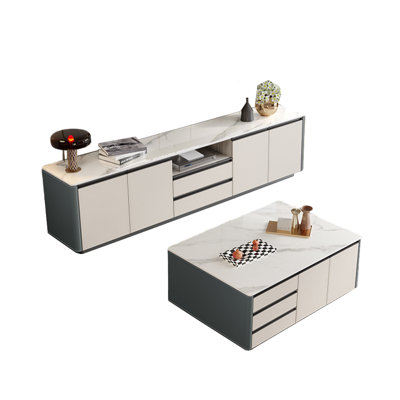 Meuble télé et table basse sur pied
