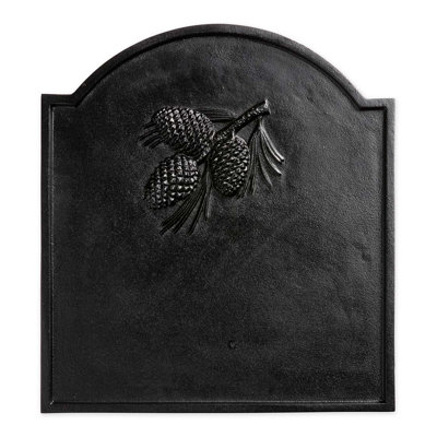 Cast Iron Fireback with Pine Cone Design