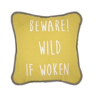 Beware Wild If Woken Square Throw Cushion