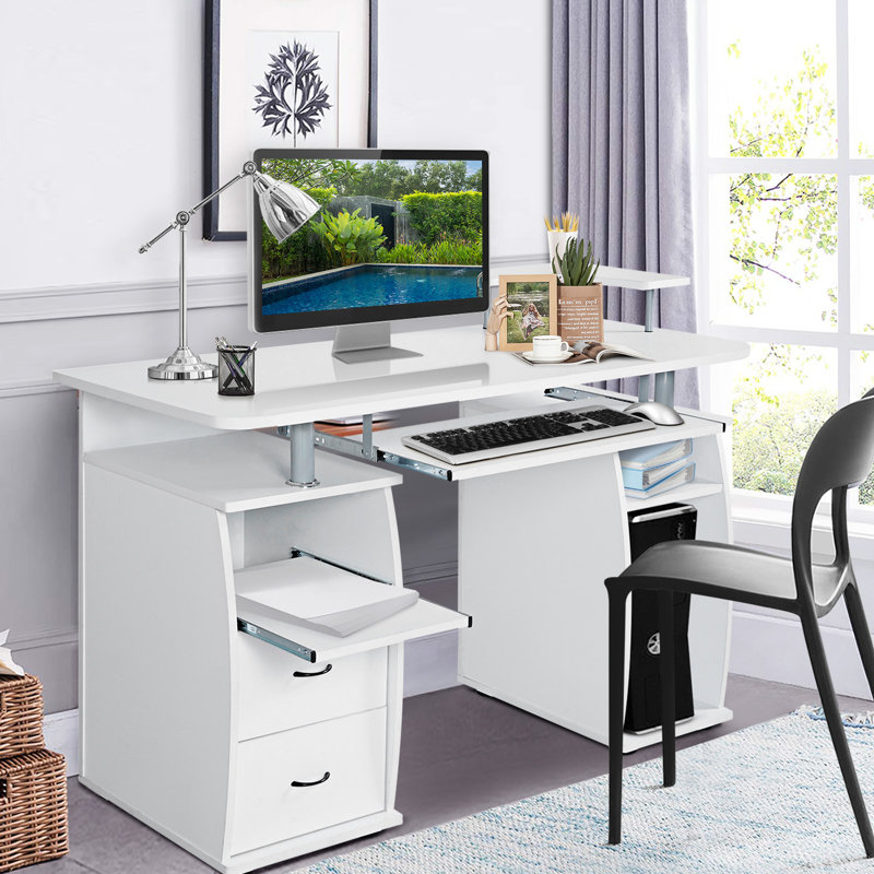 Steel Computer Desk, White
