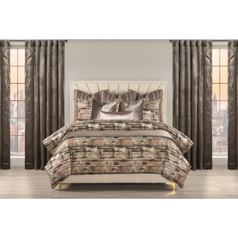 Literie Graffiti, Housse de couette double et insert + 2 taies déco, Fumée