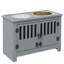 Grands bols pour chien surélevés avec rangement, gris - Armoire pour chien 37L