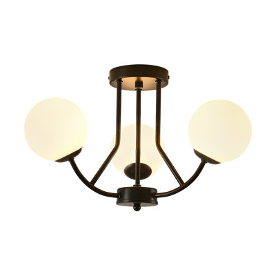 3-light Modern Sputnik Globe Semi Flush Mount