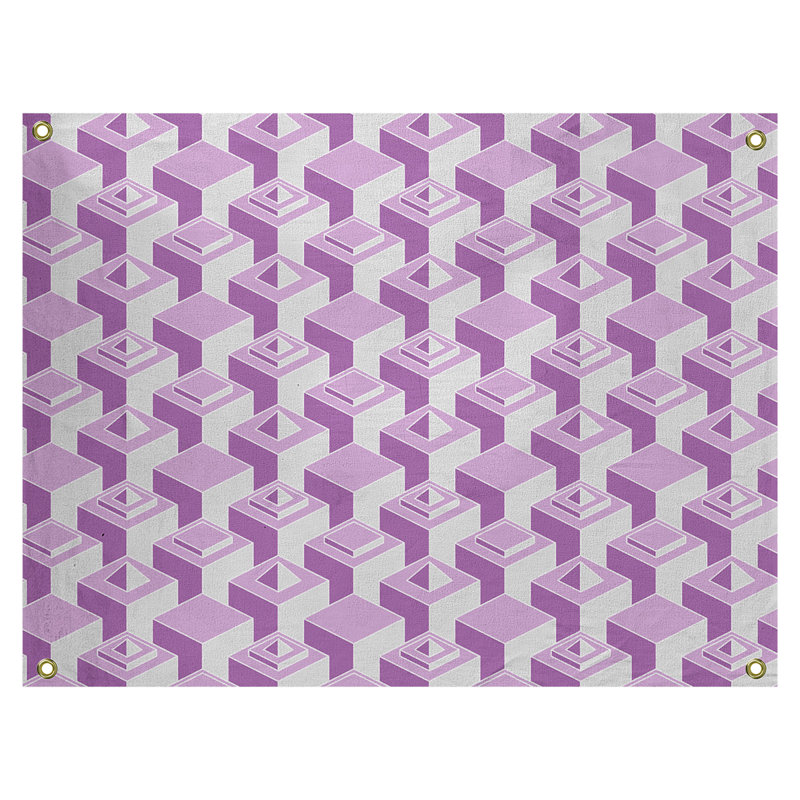 Tapisserie, H 50 po x l 59 po, Violet / gris