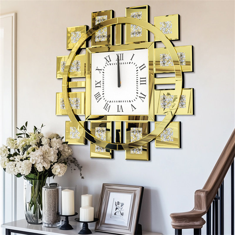 Eggleston Glass Wall Clock, Medium, Gold