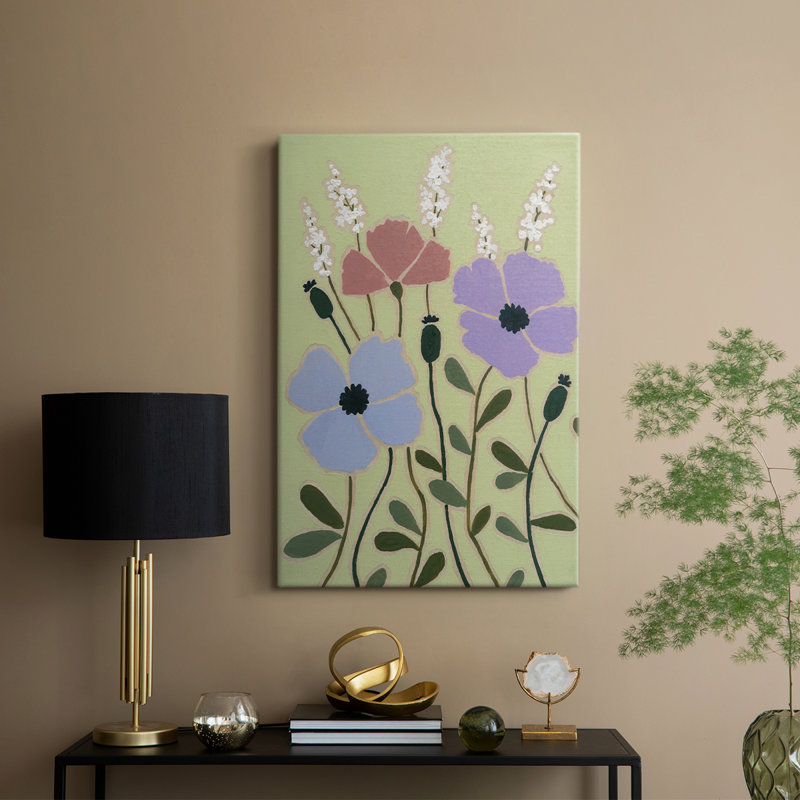 Woodblock Floral III -Custom Wrapped Gallery Cavas