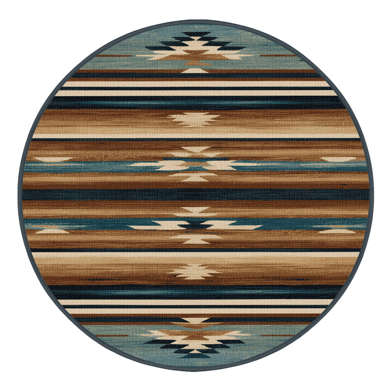  Tapis lavable Horizon Layers Southwestern, Rond 7 pi