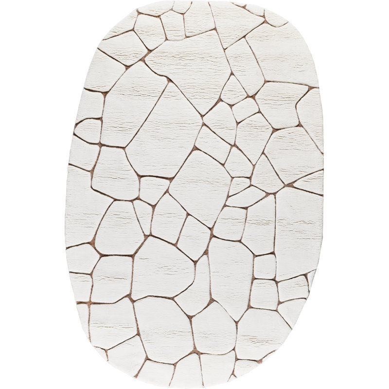 Crackle Natural Shaped Area Rug, Oval 5' x 7'6"
