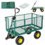Chariot de jardin surdimensionné 3 en 1 en acier avec doublure et panneaux latéraux amovibles, capacité de 400 kg, chariot utilitaire tout-terrain robuste, vert-136449042