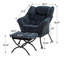 Fauteuil rembourré rembourré avec repose-pieds, canapé-lit confortable moderne avec accoudoirs et poche latérale-259641554