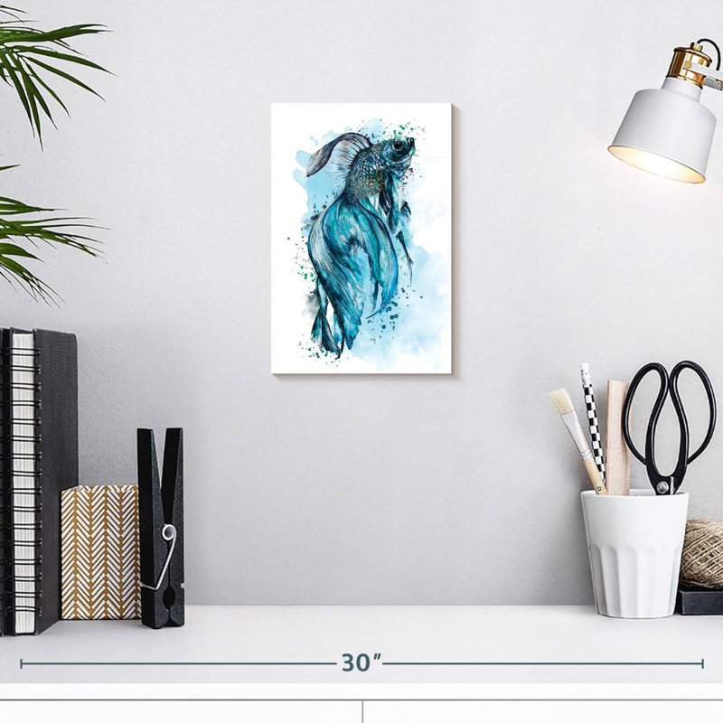 Blue Betta Fish Splash, 12" H x 8" W