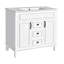Meuble-lavabo moderne de 36 pouces avec lavabo supérieur et deux portes de rangement à fermeture douce