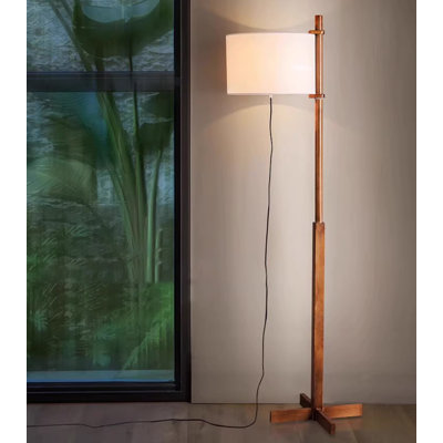 Easy Assemble Natural Wood Standing Lamp For Interior Decor