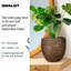 Bronze Concrete Effect Indoor Plant Pot, Indoor Planter with Metallic Looks, Small Flower Pot with Row Pattern D27 H25.5 cm, with Inner Top D23 cm, 14 litres