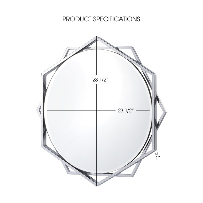 Rodrick Metal Flat Mirror, Chrome