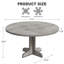 Table de salle à manger ronde pour table de salle à manger de 4, 47 pouces avec base en bois, table de salle à manger circulaire pour la salle à manger, la cuisine et le salon (table seulement)-1719822029