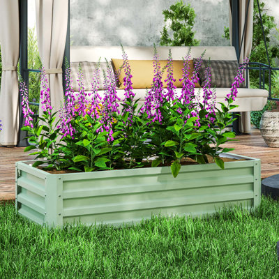 Outsunny 216L Raised Garden Bed, Light Grey