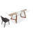 Glass Top Solid Wood Base Dining Table