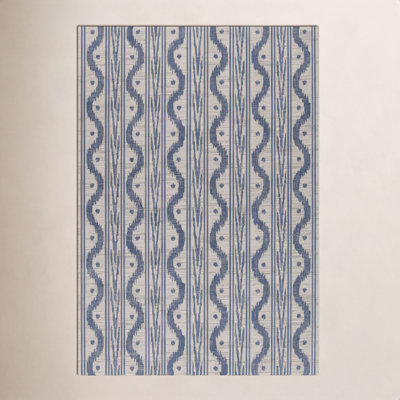 Karini Blue White Ikat Outdoor Rug
