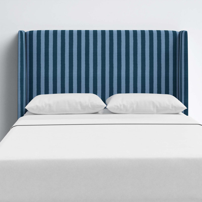 Tilly Upholstered Headboard, Full, Brush Canopy Tonal Blue