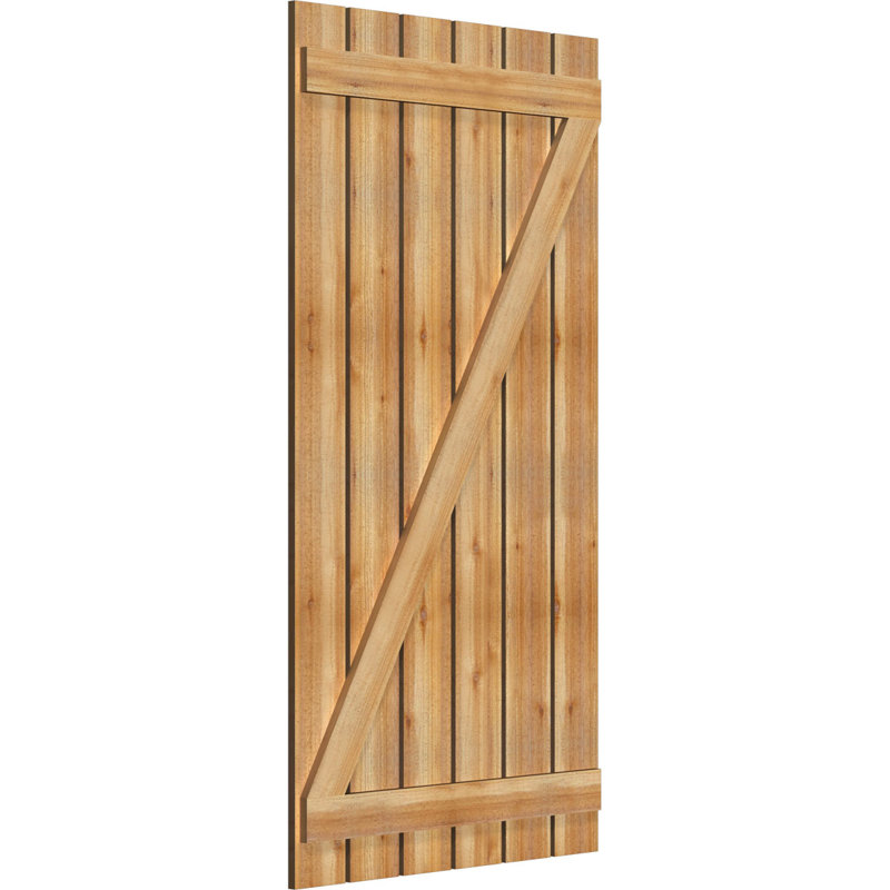 Volets espacés de 5 3/8 po avec barre en Z, cèdre rouge de l'Ouest TimberCraft (par paire), 34 3/4 po, 67 po