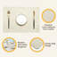16.9*11.8 Inch Beige 12 Pack Modern Faux Leather Placemats Waterproof Heat Resistant Wipeable Table Mats Indoor Outdoor