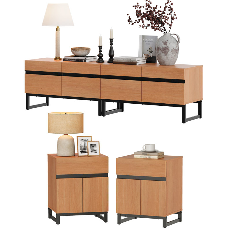 Ensemble de meuble télé Garner, Moka