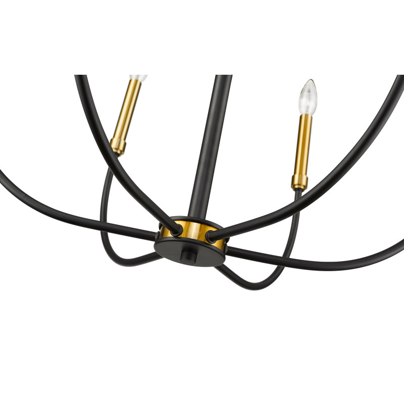 6 - Light Dimmable Classic / Traditional Chandelier, Olde Brass