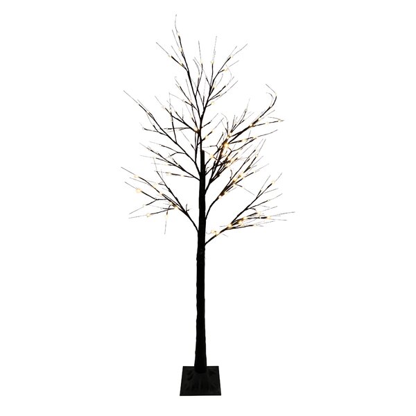 Northlight 6' LED Lighted Black Christmas Twig Tree - Warm White Lights ...