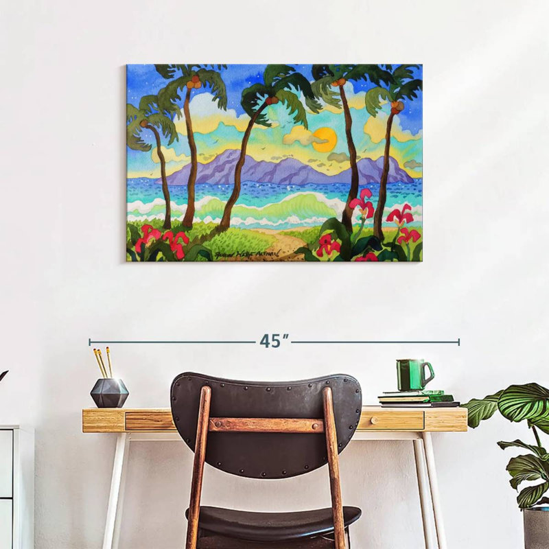 Gillard, palmiers tropicaux, H 24 po x l 36 po