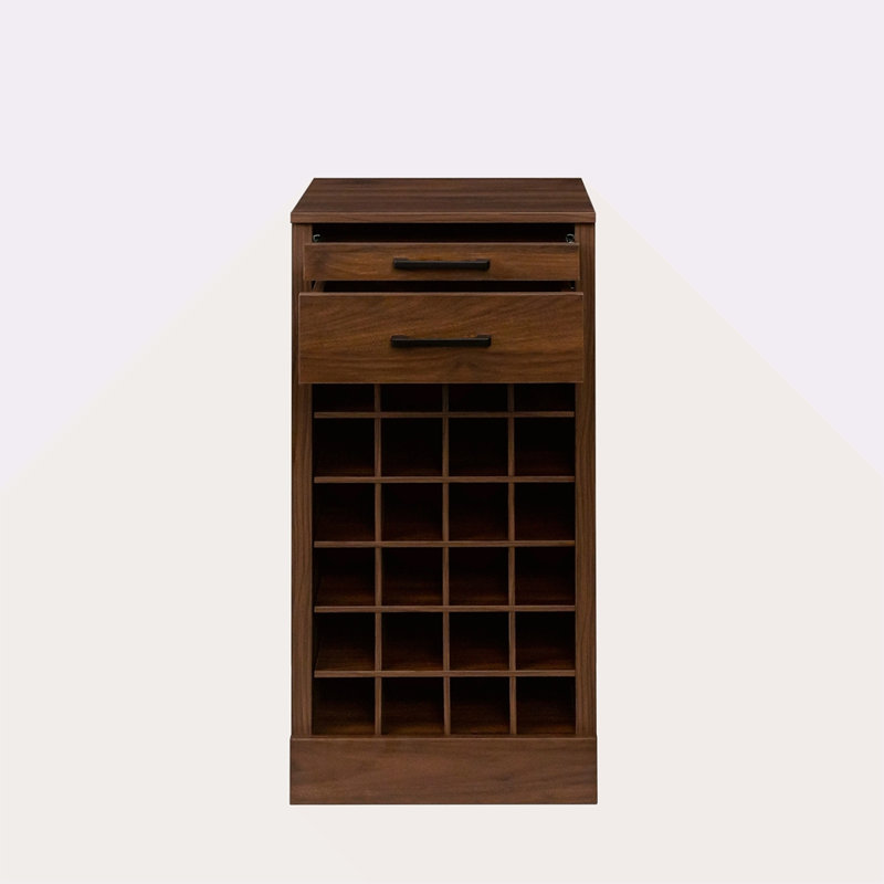 Armoire modulaire pour bar à vin 24 po, Brun