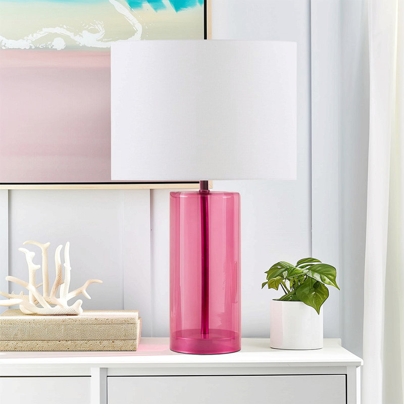 Glass Table Lamp, Pink