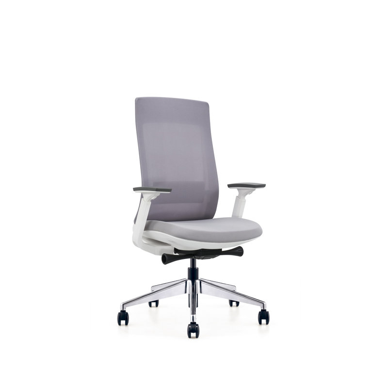Polyester Blend Task Chair, Gray, White/Gray