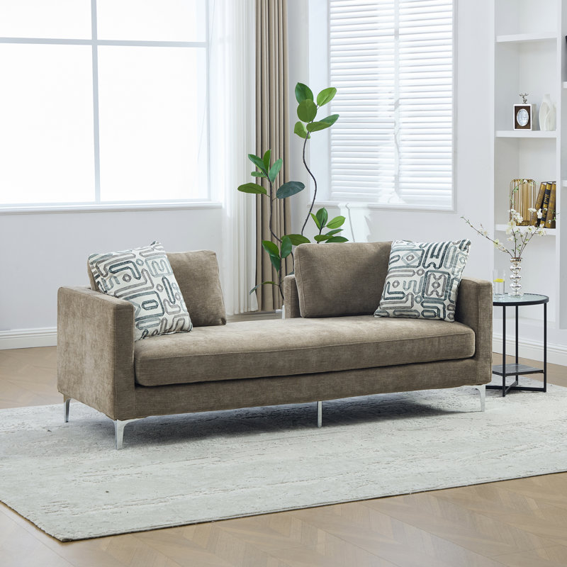 Chaise longue rembourrée avec housse, canapé surdimensionné avec 4 coussins, canapé-lit avec accoudoirs et dossier ouvert pour la fenêtre de la chambre d'amis du salon