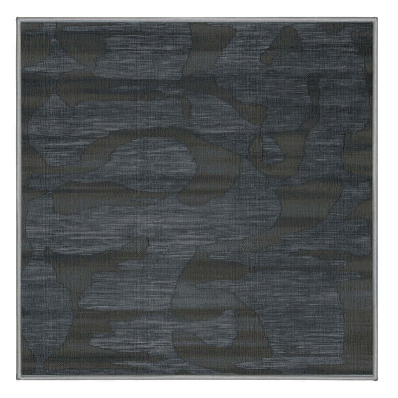 Machine Washable Abstract Gray Area Rug, Square 6'