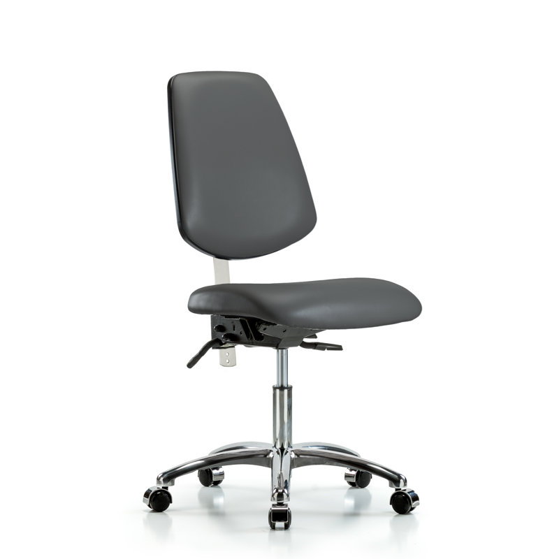 Chaise de travail en vinyle Kwaku, Gris foncé