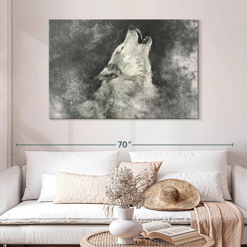 Howling Wolf BW, 32" H x 48" W