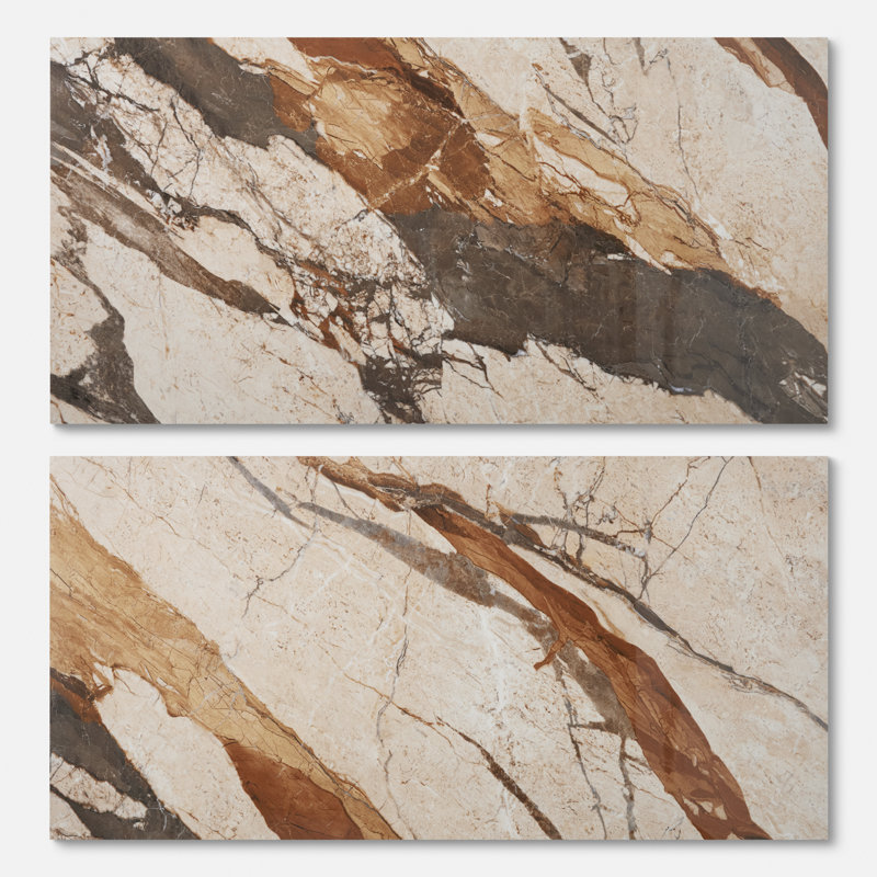 Gaverno X 48 po Carrelage mural et de plancher en porcelaine polie aspect marbre (15,49 pieds carrés / caisse)