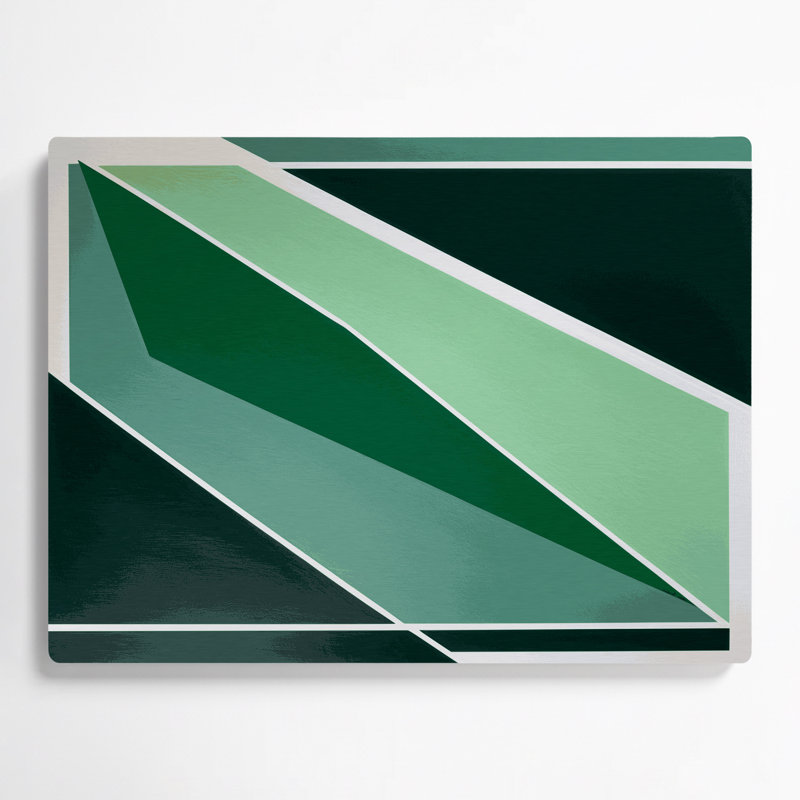 Art mural rigide en métal vert 36, H 20 po x l 30 po