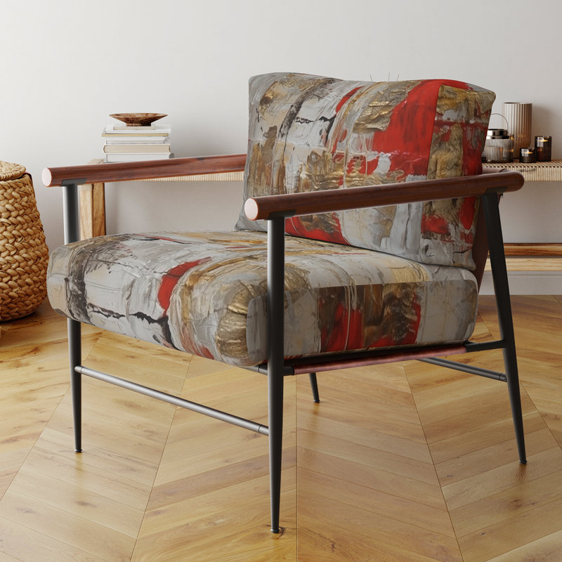 Chaise avec accoudoirs en velours Cardinal Sin Retro Delight, Noir