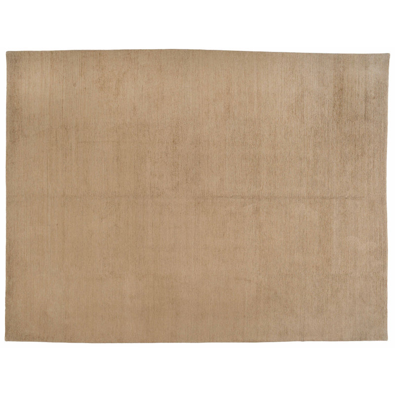 Tapis unique noué à la main brun de 9 pi x 12 pi