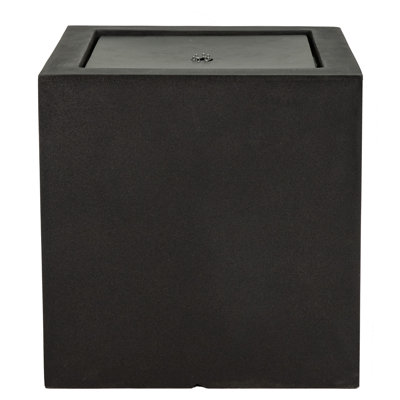Square Polystone LED Outdoor Bubble Fountain - Black