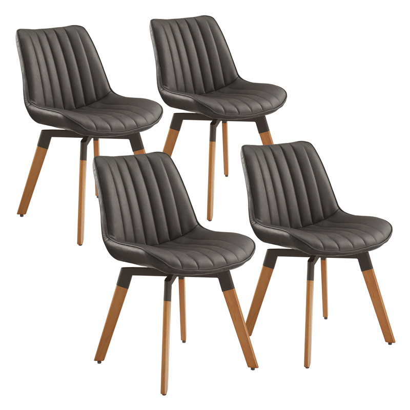 49cm H Tufted Upholstered Side Chair, Dark Grey