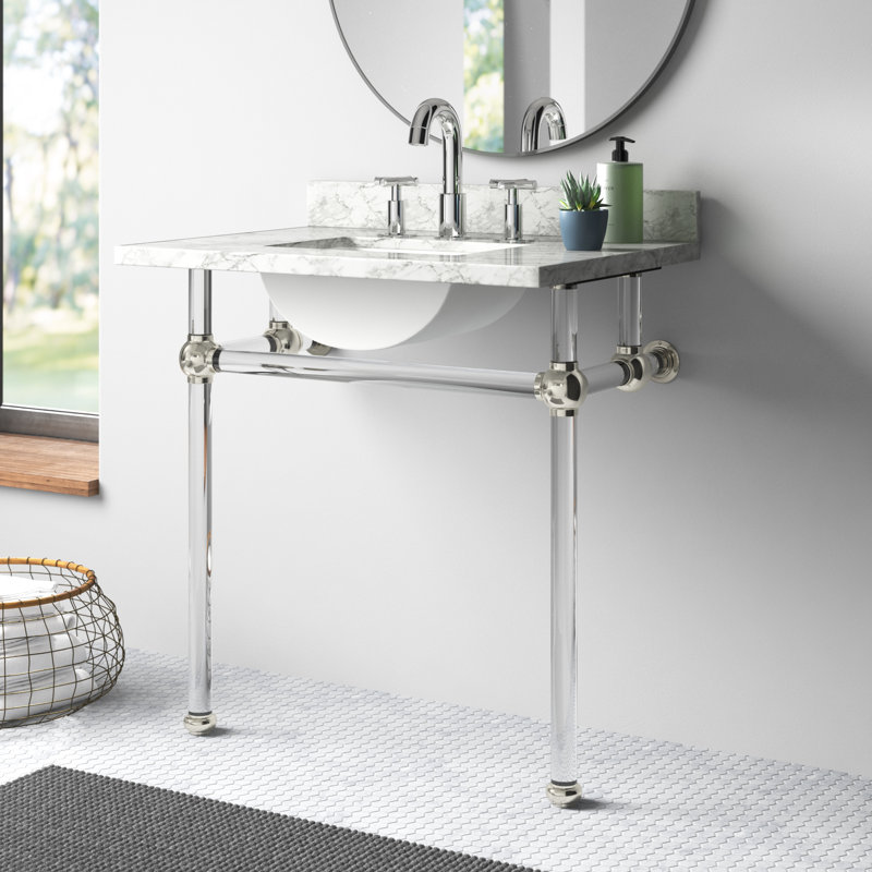 Kingston Brass Templeton Acrylic Console Sink Legs, Polished Nickel