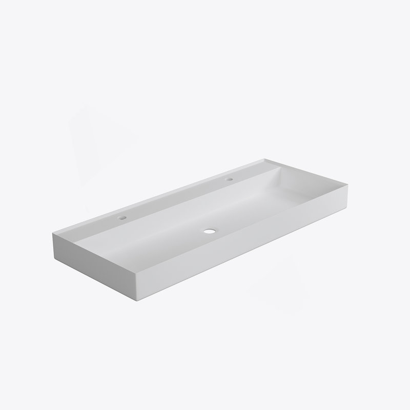 Lavabo de salle de bain à surface solide en pierre de pierre