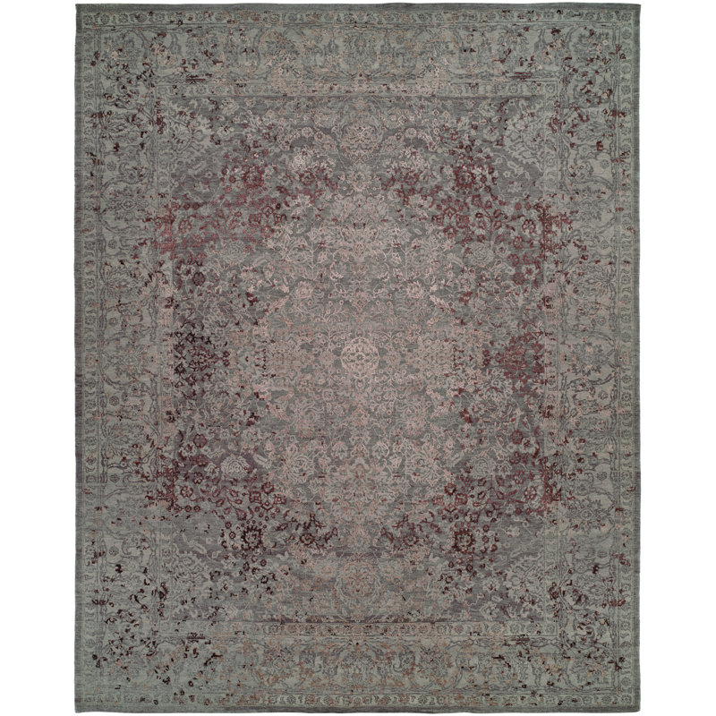 Hand Knotted Area Rug, Rectangle 8' x 10'