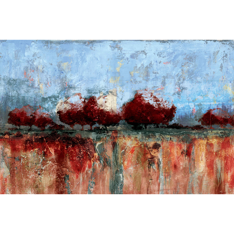 Painted Treescape - Wrapped Canvas Painting, 30cm H x 46cm W x 3.8cm D