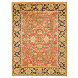 High-Quality Hand-Knotted Rose And Black Area Rug
