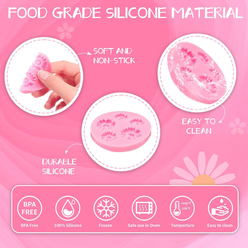 Ensemble de 4 moules en silicone rose