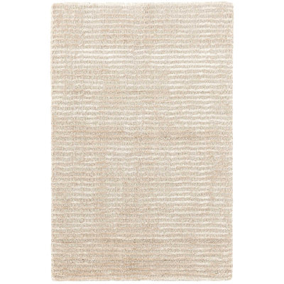 Cut Stripe Hand-Knotted Ivory Area Rug